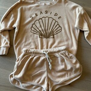 Seaside Shell Graphic Sweatshirt and Shorts Set